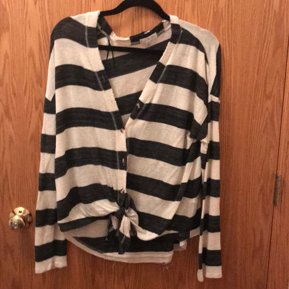 Back and White Stripe Cardigan